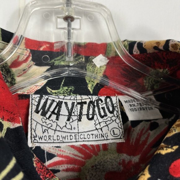 Way To Go Women Top & Shorts Set Large Floral Black Rayon Button Front India - Picture 8 of 10